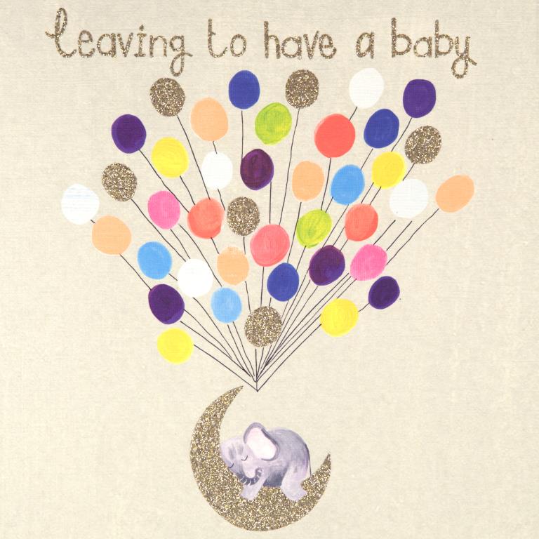 Elephant Leaving to Have a Baby Card