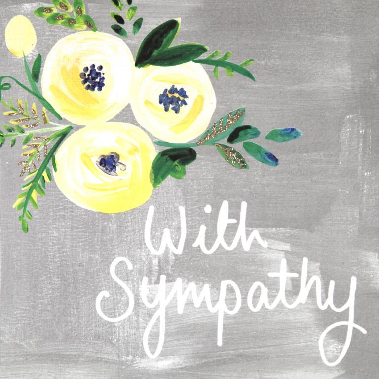 Yellow Flowers Sympathy Card