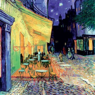 Cafe Terrace at Night Greeting Card