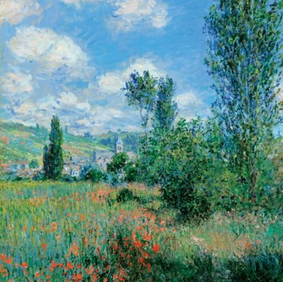 View of Vetheuil by Monet Greeting Card