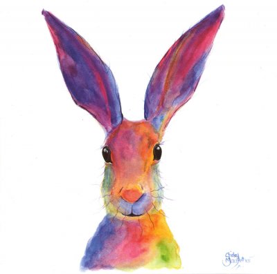 Colourful Hare Greeting Card