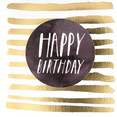 Golden Stripes Birthday Card