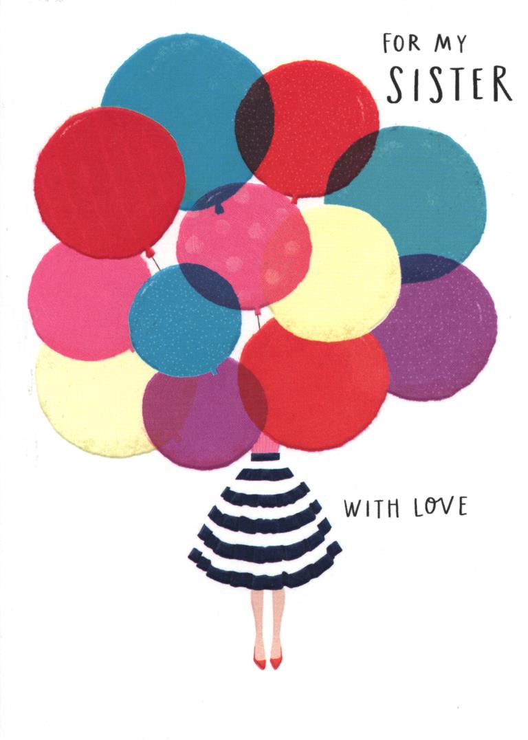 Balloon Bunch Sister Birthday Card