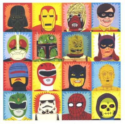 Heroes and Villains Greeting Card