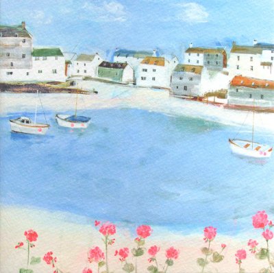 Pink Geraniums Greeting Card