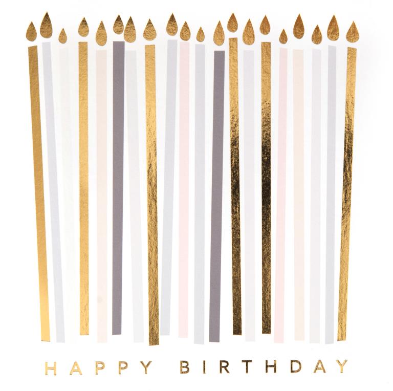 Gold Candles Birthday Card