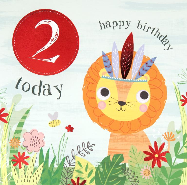 Little Lion 2nd Birthday Card