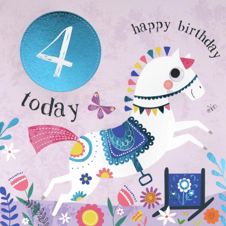 Little Pony 4th Birthday Card