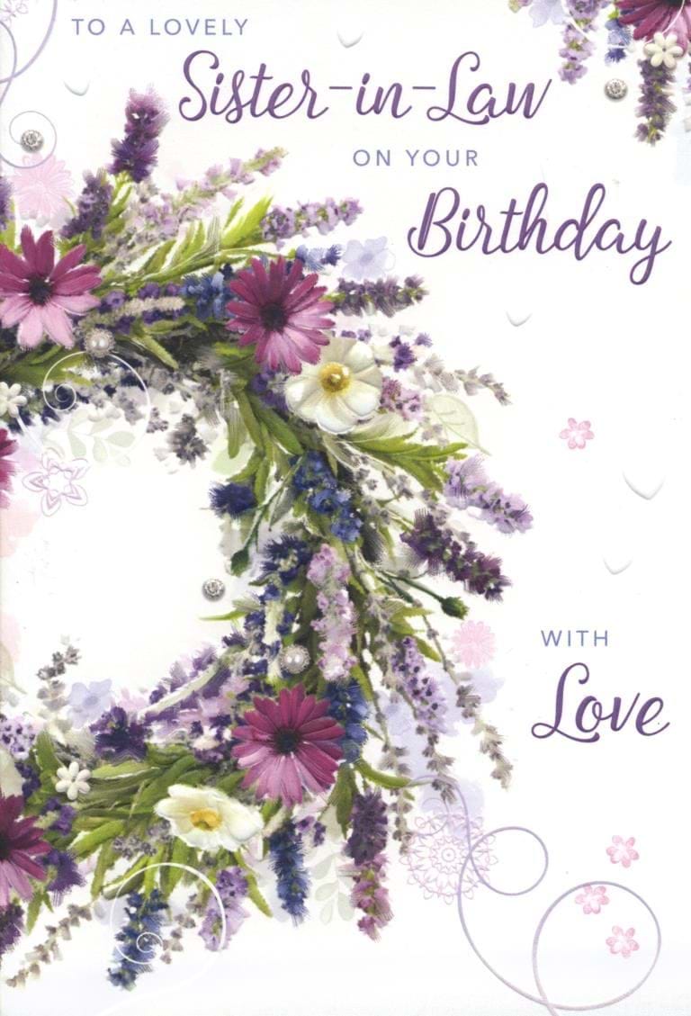 Lovely Sister in law Birthday Card