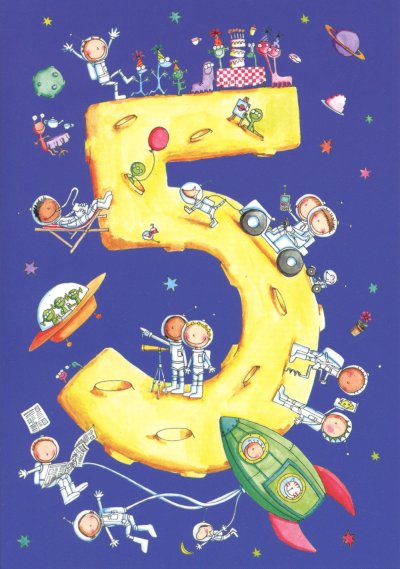 Spaceman 5th Birthday Card