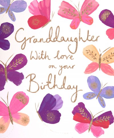 Butterflies Granddaughter Birthday Card