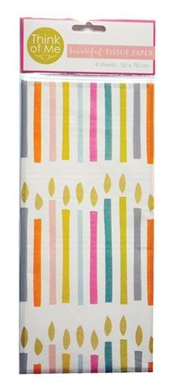 Candles Tissue Paper   4 sheets