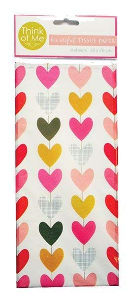 Hearts Tissue Paper   4 sheets