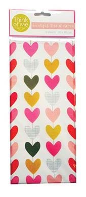 Hearts Tissue Paper   4 sheets