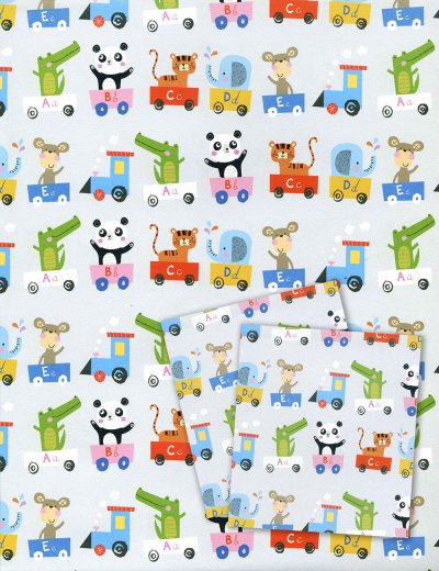 ABC Train Gift Wrap and Tags