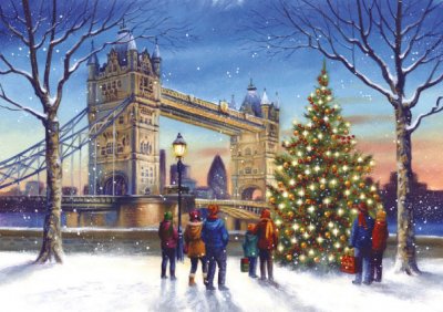 Tower Bridge at Christmas Personalised Christmas Card