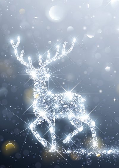 Illuminating Stag Personalised Christmas Card