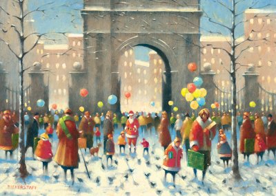 Festivities in the Square Personalised Christmas Card