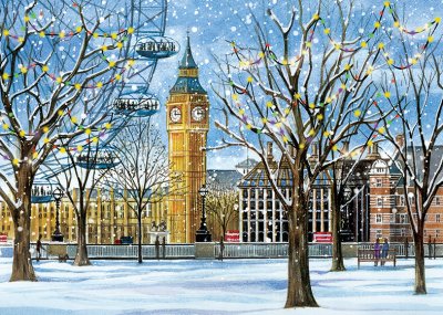Big Ben from Jubilee Gardens Personalised Christmas Card