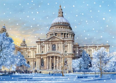 St Paul's Cathedral in Winter Personalised Christmas Card