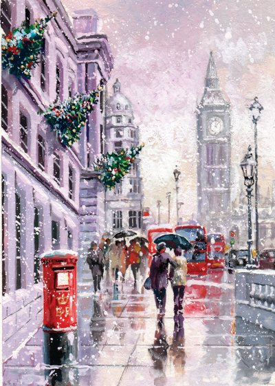 A Winter's Day at Westminster Personalised Christmas Card
