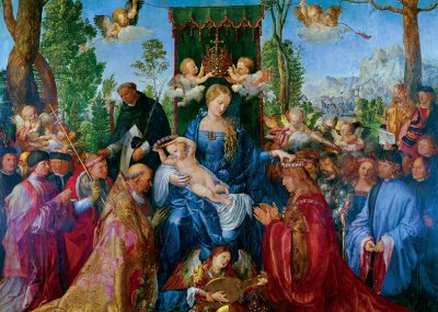 Feast of the Rose Garlands Personalised Christmas Card