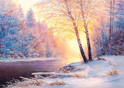 River Sunrise Personalised Christmas Card