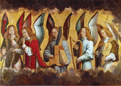 Angels Playing Musical Instruments Personalised Christmas Card