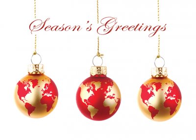 International Baubles Personalised Christmas Card