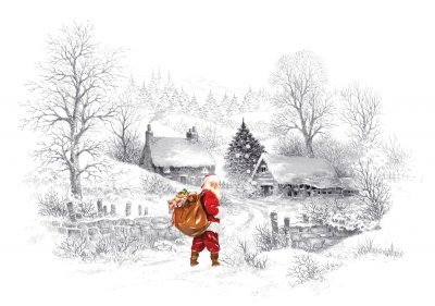 Santa Going Up The Lane Personalised Christmas Card