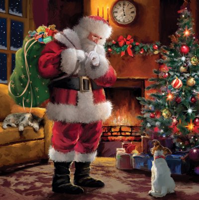 Santa Shushing Personalised Christmas Card