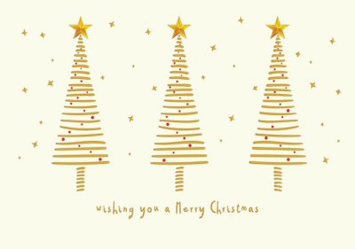 Modern Trees Personalised Christmas Card