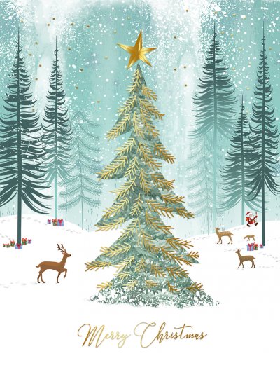 Woodland Scene Personalised Christmas Card