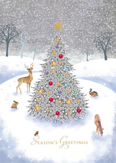 Woodland Wildlife Personalised Christmas Card