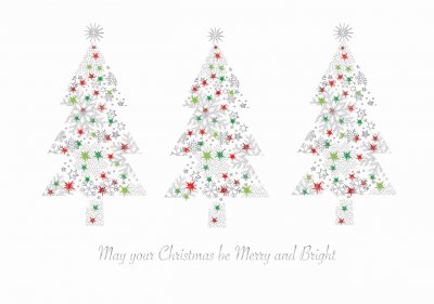 Luster Tree Silver Personalised Christmas Card