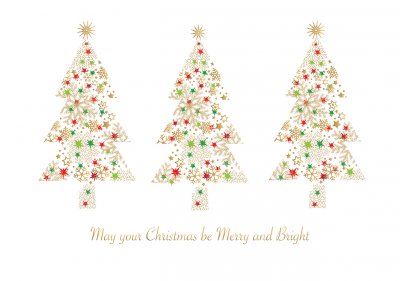 Luster Tree Gold Personalised Christmas Card