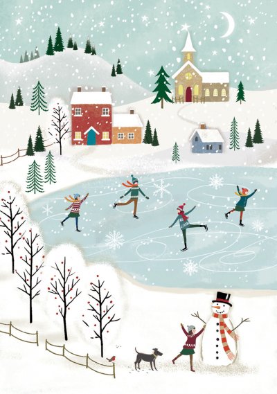 Christmas Skating Personalised Christmas Card