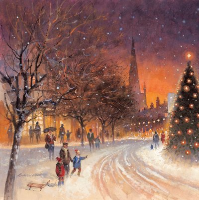 All Was Dark Personalised Christmas Card