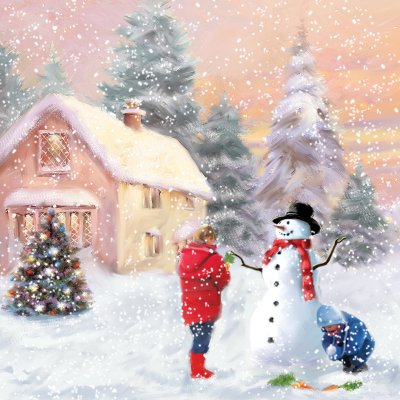 Let's Build a Snowman Personalised Christmas Card