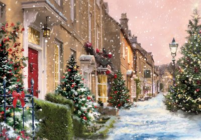 Festive Street Personalised Christmas Card
