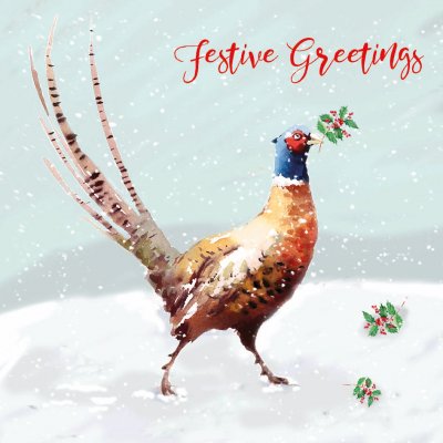 Pheasant Personalised Christmas Card