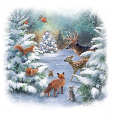 Woodland Animals Personalised Christmas Card