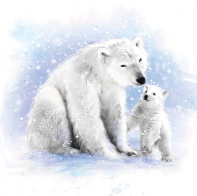 Cute Polar Bears Personalised Christmas Card