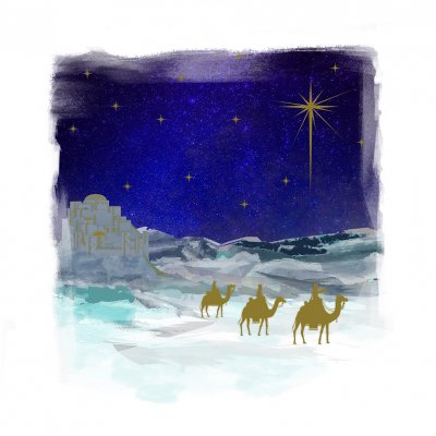 Star of Wonder Personalised Christmas Card