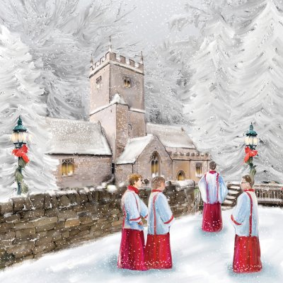 Festive Choir Boys Personalised Christmas Card