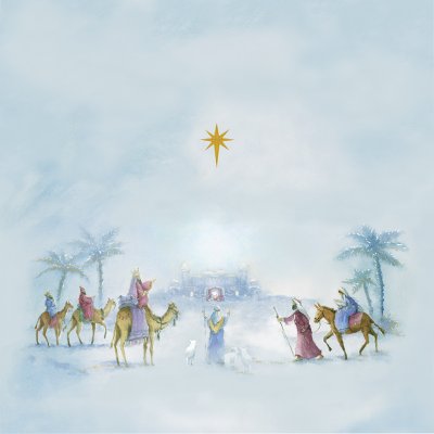 Holy Family and Kings Personalised Christmas Card