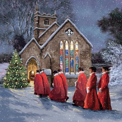 Walk To Church Personalised Christmas Card