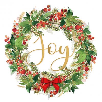 Joyous Wreath Personalised Christmas Card