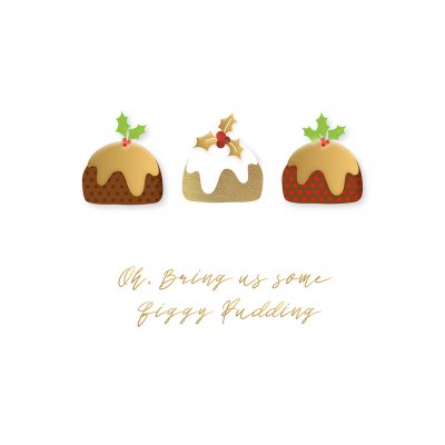 Christmas Pudding Personalised Christmas Card