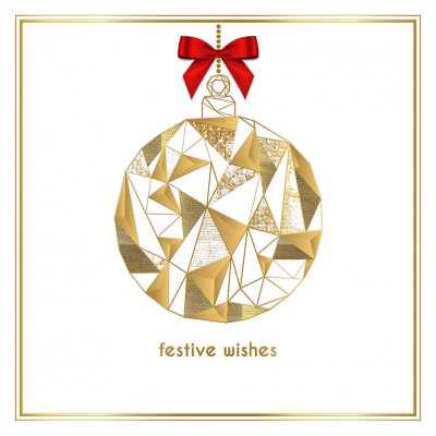 Stylised Bauble Personalised Christmas Card